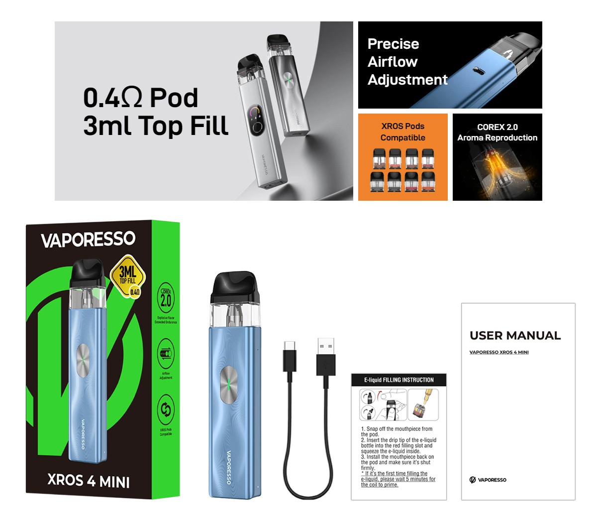 vaporesso xros 4 mini pod kit