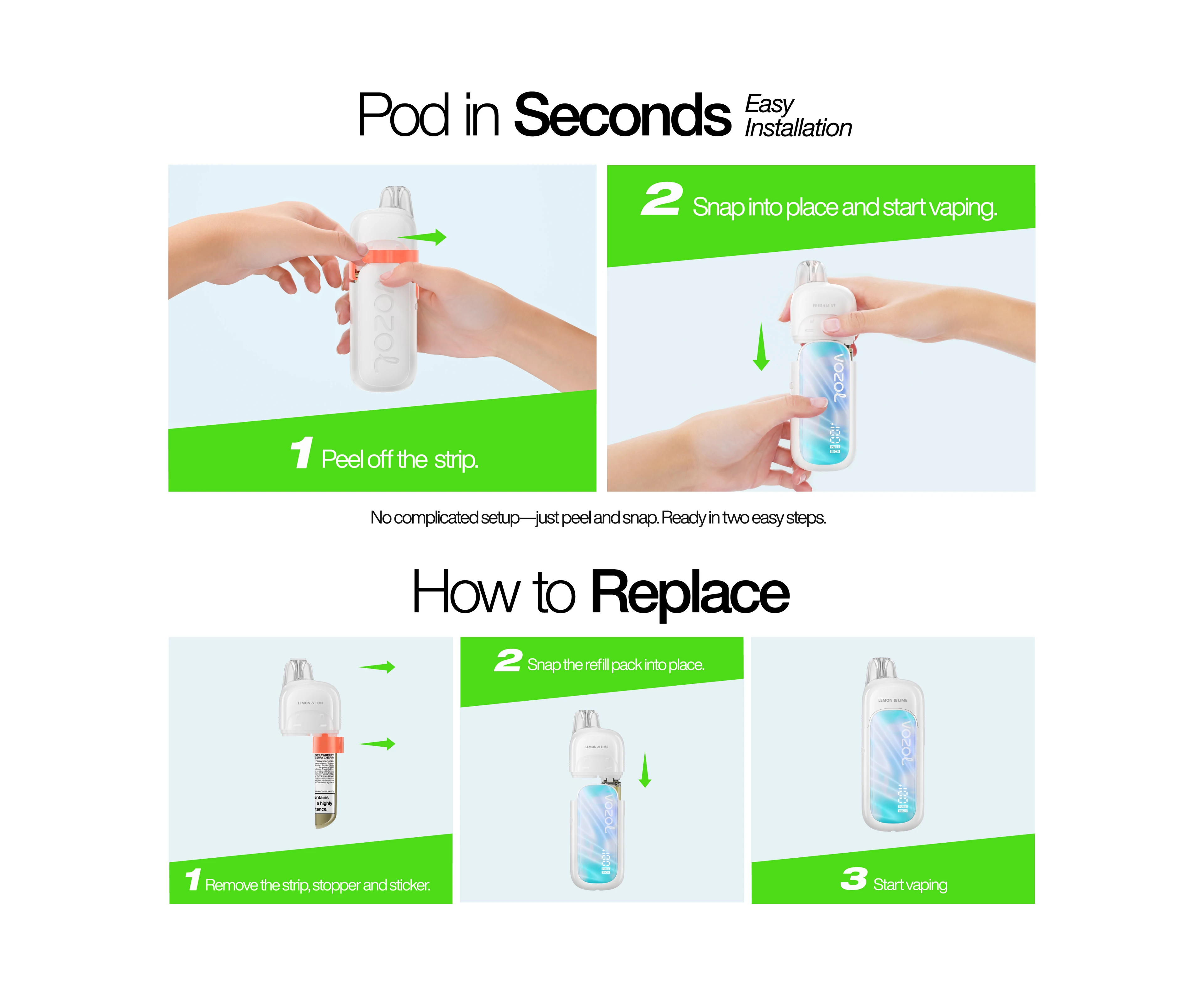 How to replace Vozol sleek max 10k refill pods